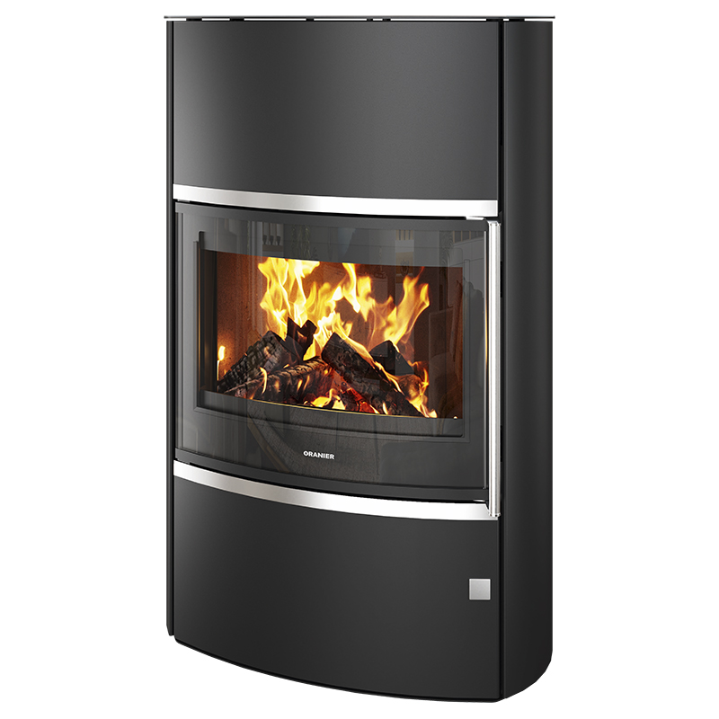 kamīnkrāsnis oranier feras w+ ar melnu tērauda apdari