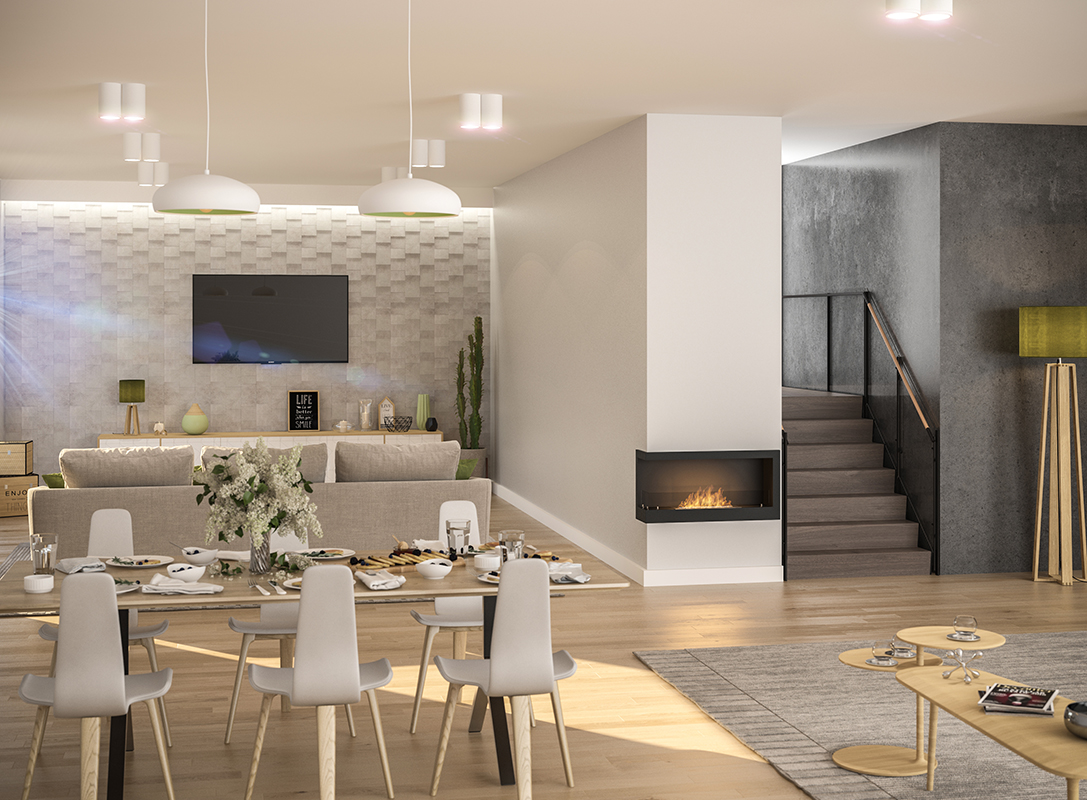 biokamīns simple fire corner 900 l 2