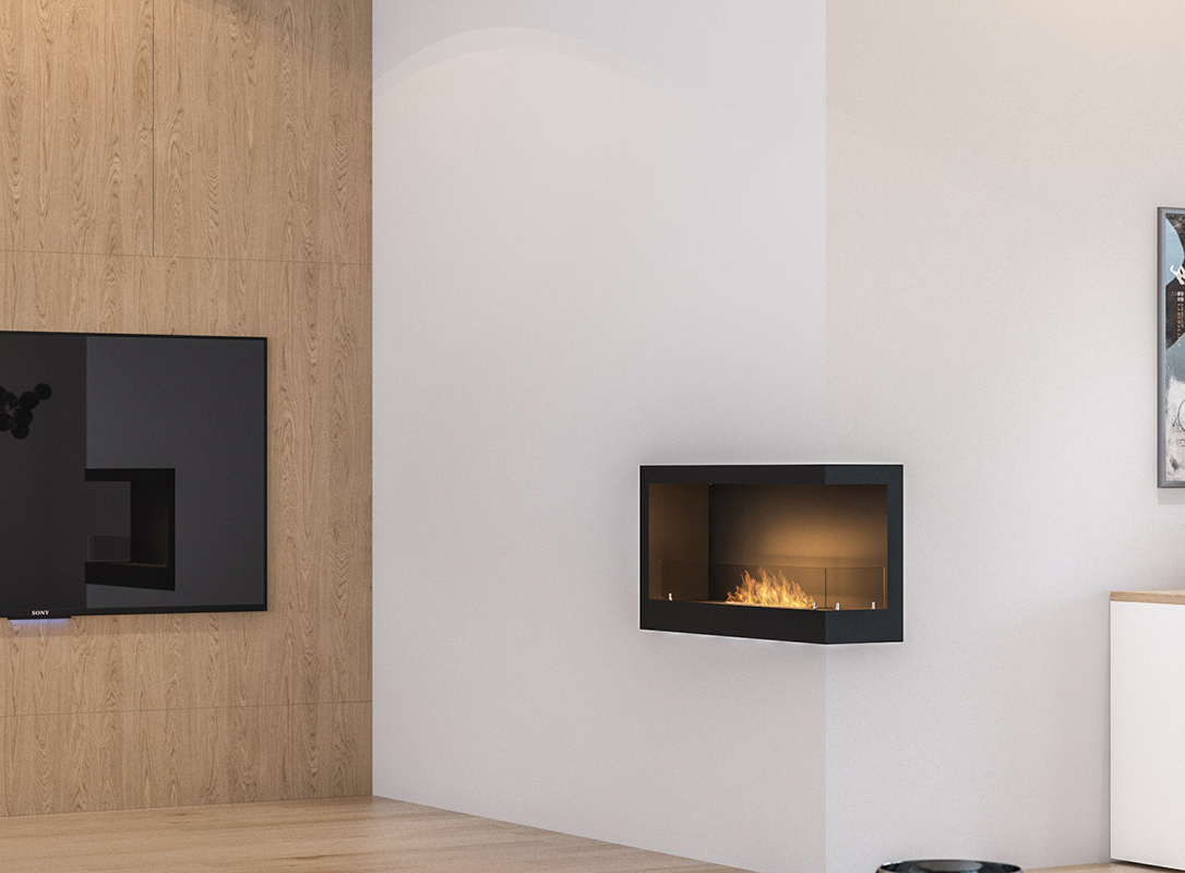 biokamīns simple fire corner 900 r 2
